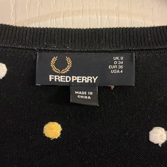 Fred Perry V-neck button-down cardigan with polkadots - Picture 2 of 4